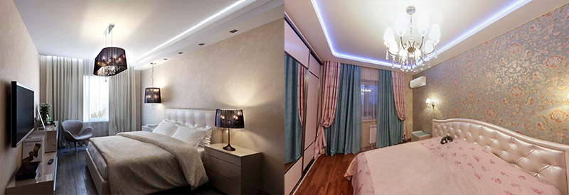 Натяжной потолок в спальне