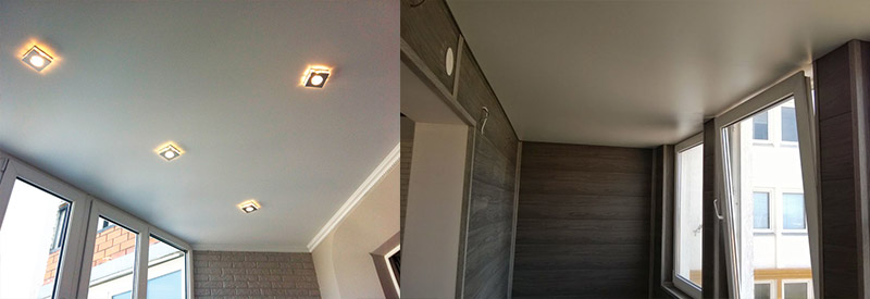 Натяжной потолок на балконе