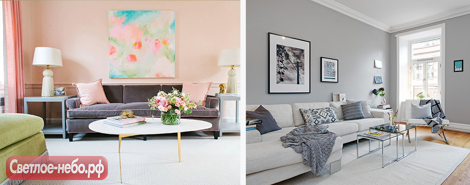 Бледные оттенки в интерьере